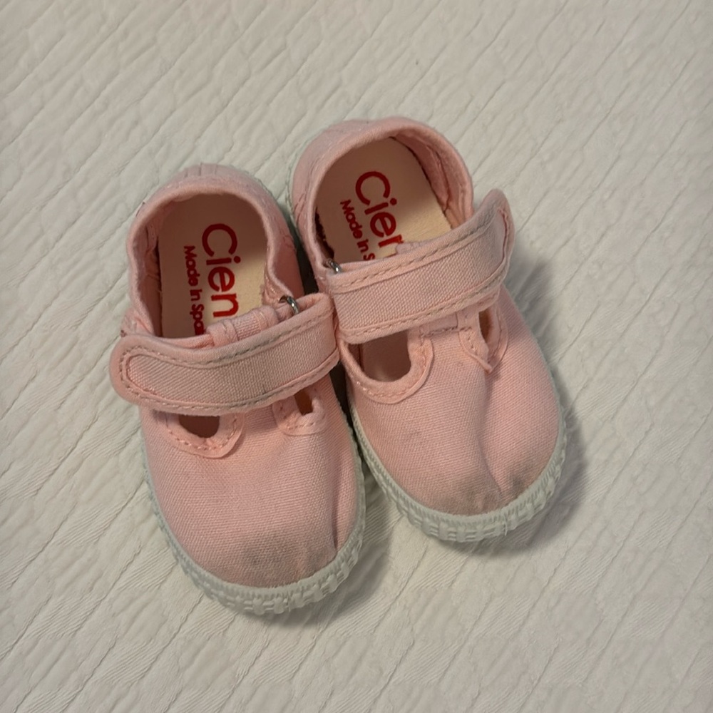 Cienta Pink Canvas Mary Jane Sneakers for Kids